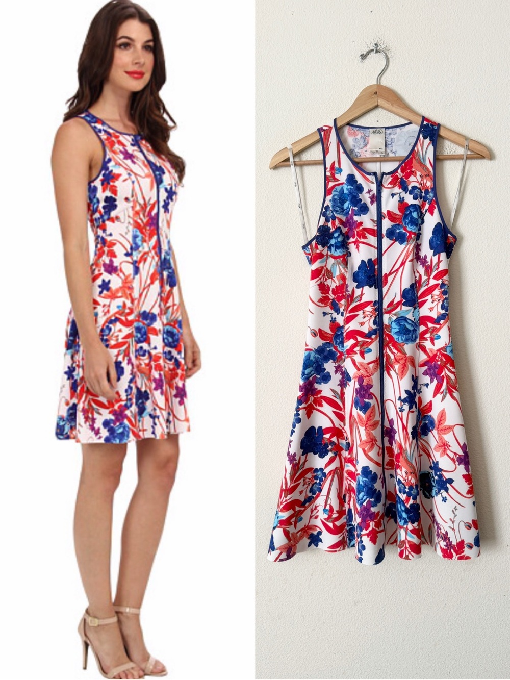 Ali Ro SIZE 0 sleeveless floral print zip mini dress